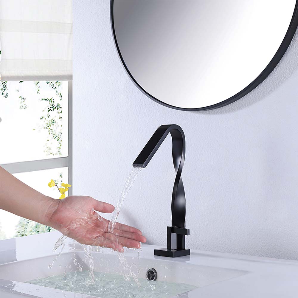 Modern Single Hole Single Handle Waterfall Bathroom Basin Faucet