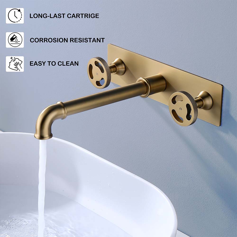 Industrial Chic Wall Mounted Bathroom Sink Faucet