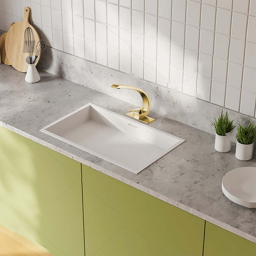 Effortless Elegance: Single Hole Bathroom Sink Faucet with 6-inch Deck Plate