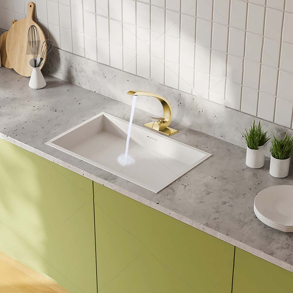 Effortless Elegance: Single Hole Bathroom Sink Faucet with 6-inch Deck Plate