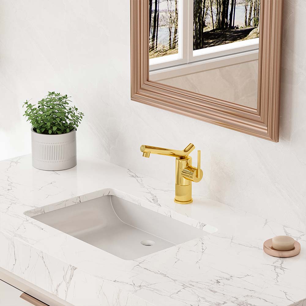 Modern Brass Bathroom Faucet With Sleek Single Handle Design