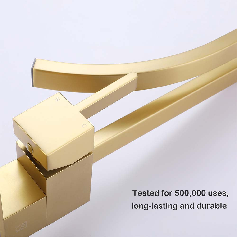 Square Single Hole Single Handle Waterfall Bathroom Widespread Faucet