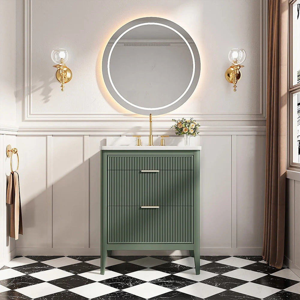 Fully Assembled 30 Inch Freestanding Bathroom Vanity with Single Sink