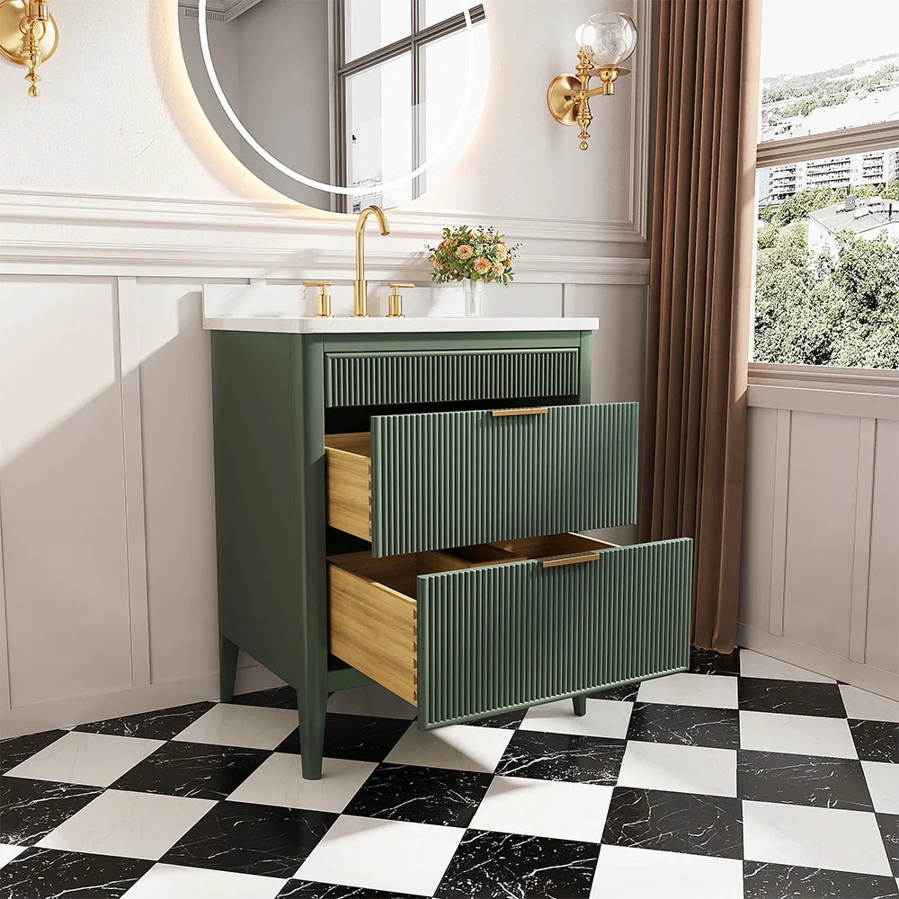 Fully Assembled 30 Inch Freestanding Bathroom Vanity with Single Sink
