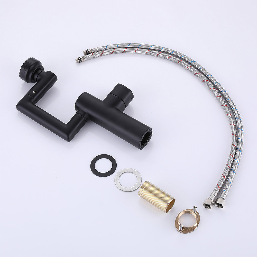 Deck Mounted Industrial Single Handle Bathroom Faucet, Single Hole