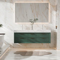 60 Inch Wall Mounted Double Bathroom Vanity with Marble Countertop