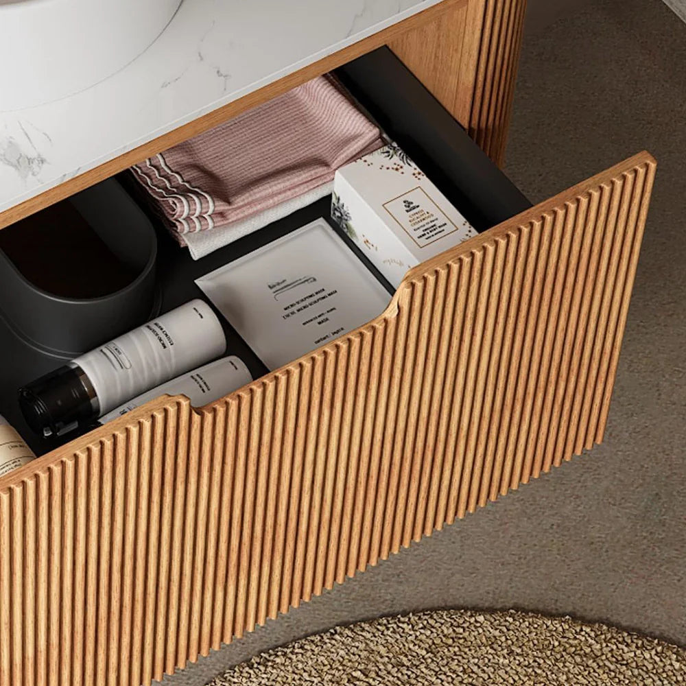 30 Inch Nature Wood Floating Bathroom Vanity with Soft-Closing Storage Drawer