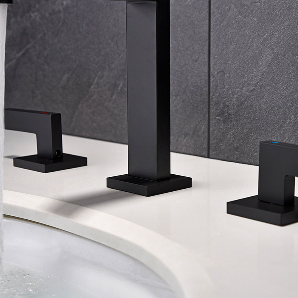 Widespread Dual Handle Deck Mount Bathroom Faucet