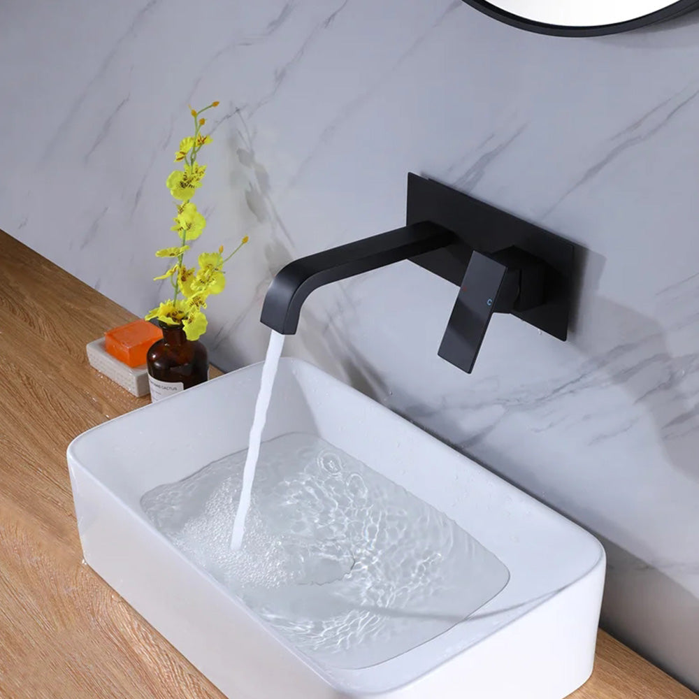 Sleek and Stylish: Single Handle Wall Mounted Bathroom Sink Faucet