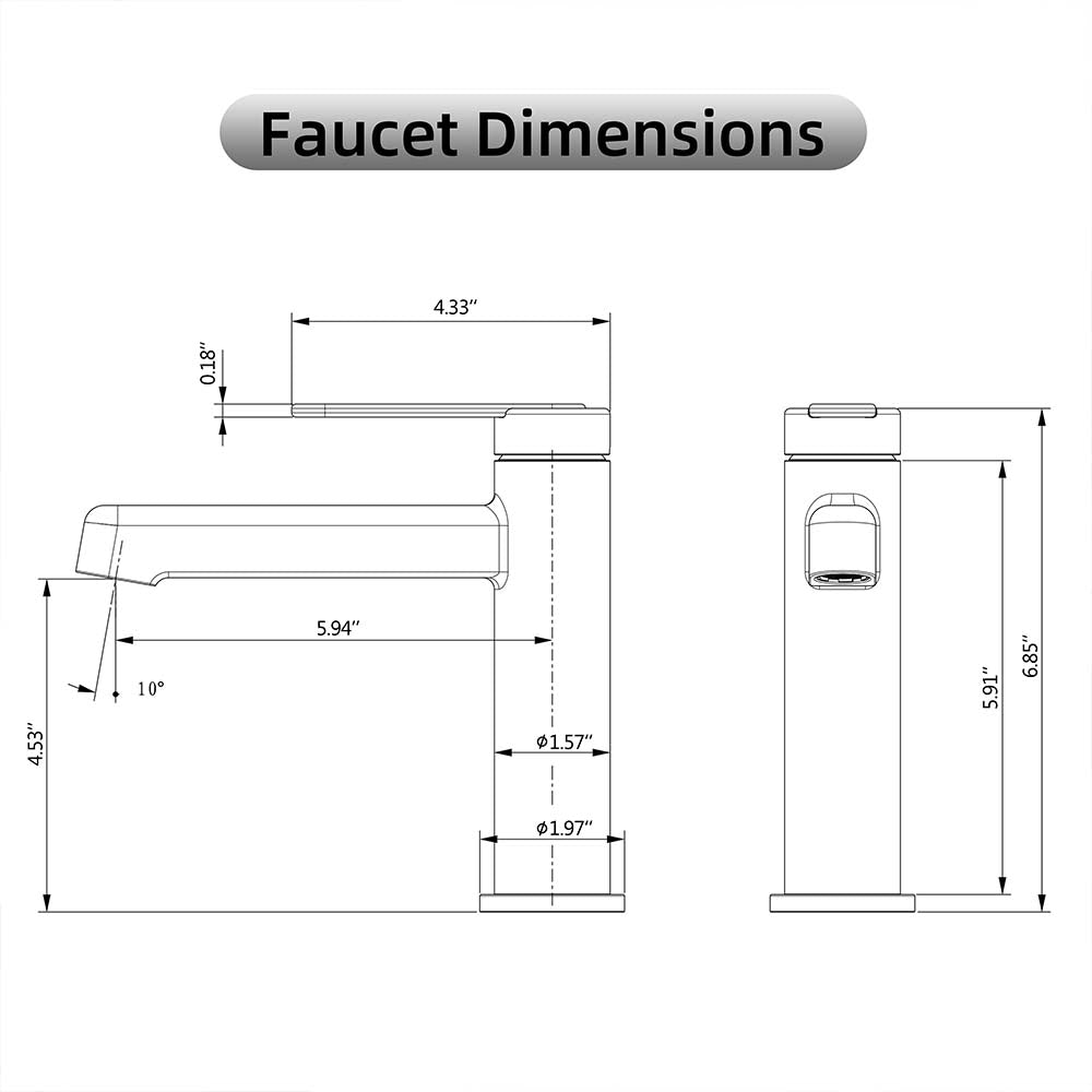 Modern Deck Mount Single Lever Handle Low Arc Bathroom Faucet