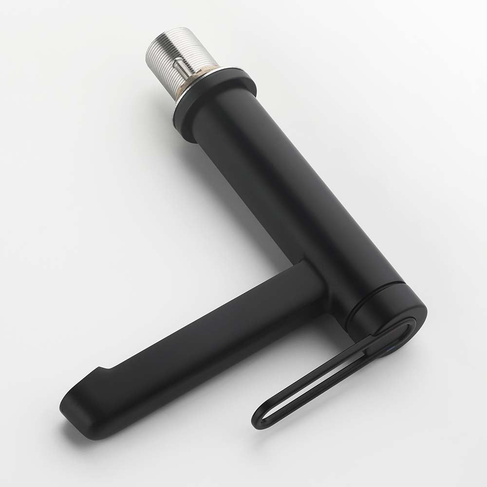 Modern Deck Mount Single Lever Handle Low Arc Bathroom Faucet