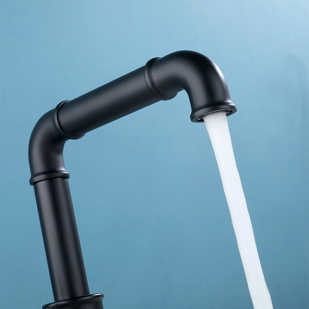 Deck Mounted Two Holes Bathroom Sink Faucet