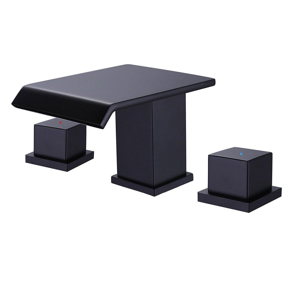Deck Mounted Waterfall Two-Handle Widespread Bathroom Faucet