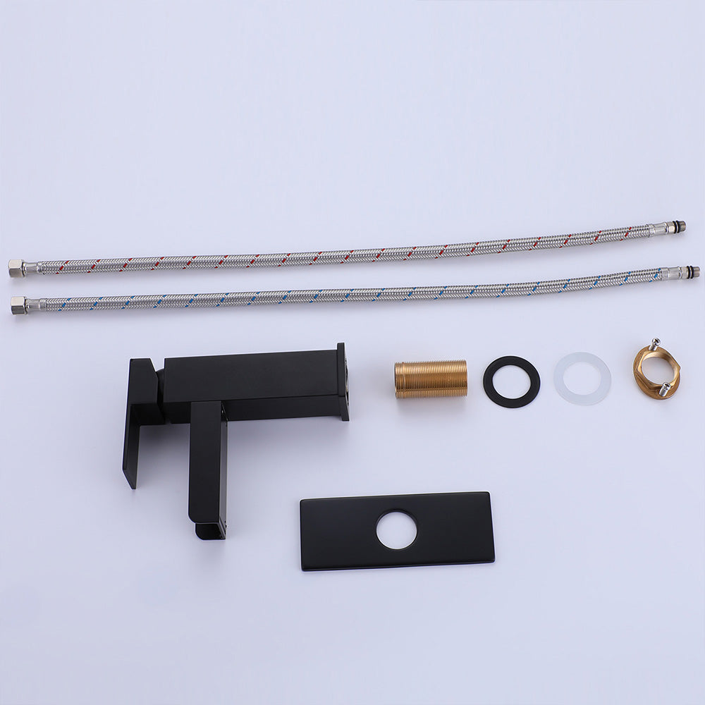 Elegant Waterfall Single-Hole Bathroom Faucet with Included Deck Plate