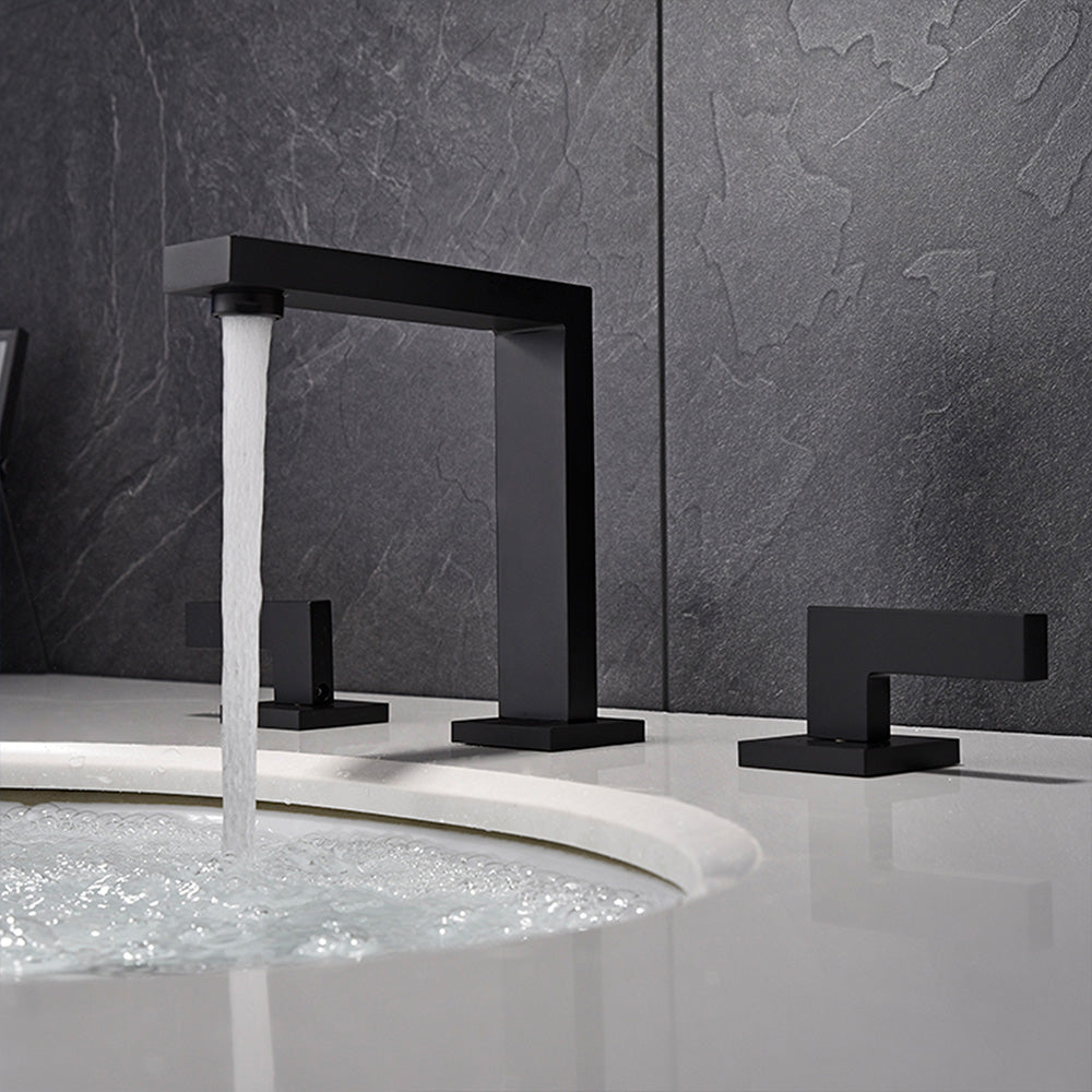 Widespread Dual Handle Deck Mount Bathroom Faucet