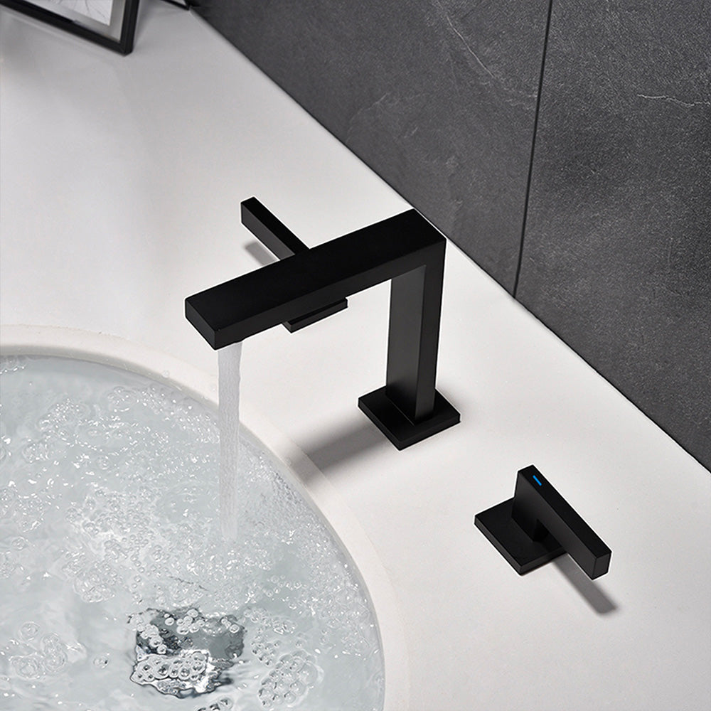Widespread Dual Handle Deck Mount Bathroom Faucet