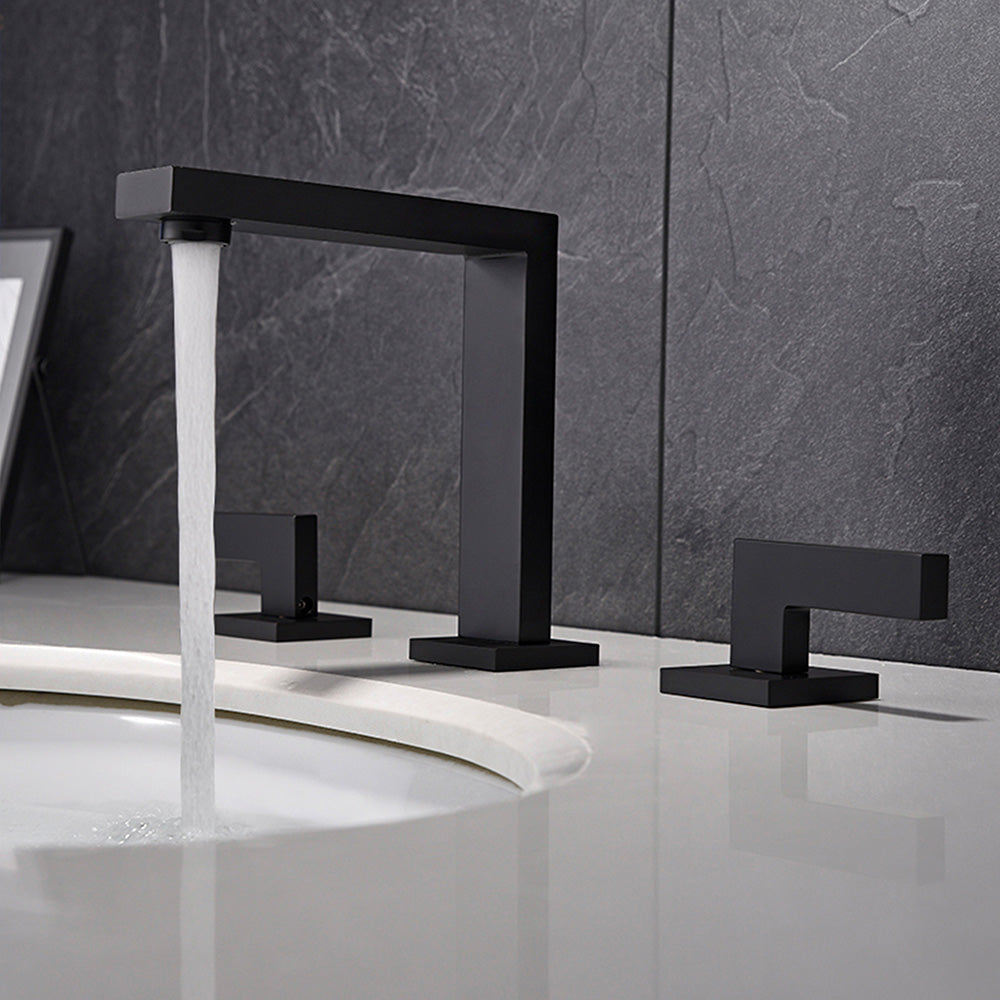 Widespread Dual Handle Deck Mount Bathroom Faucet