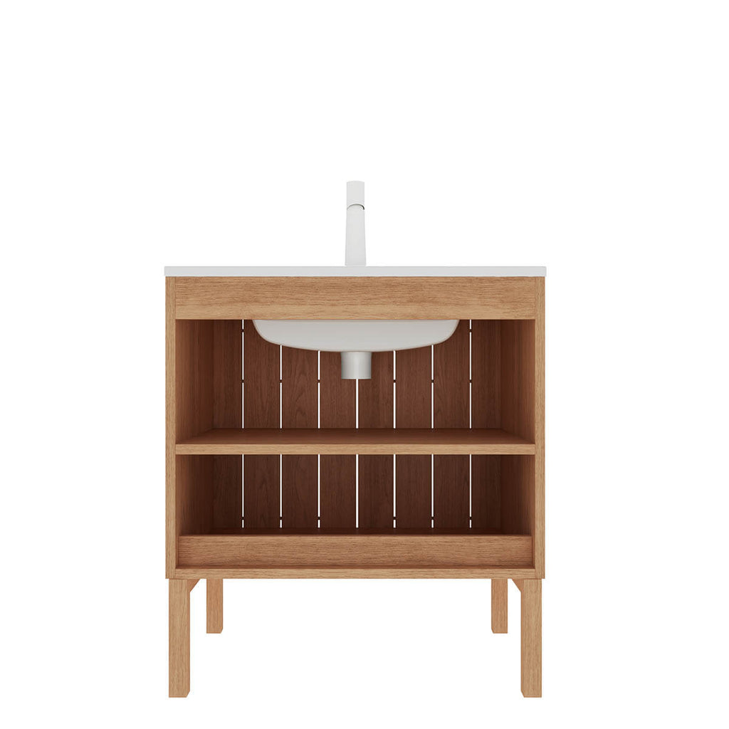 30" Bathroom Vanity with Sink and Modern Freestanding Bathroom Storage Cabinet with Double Doors