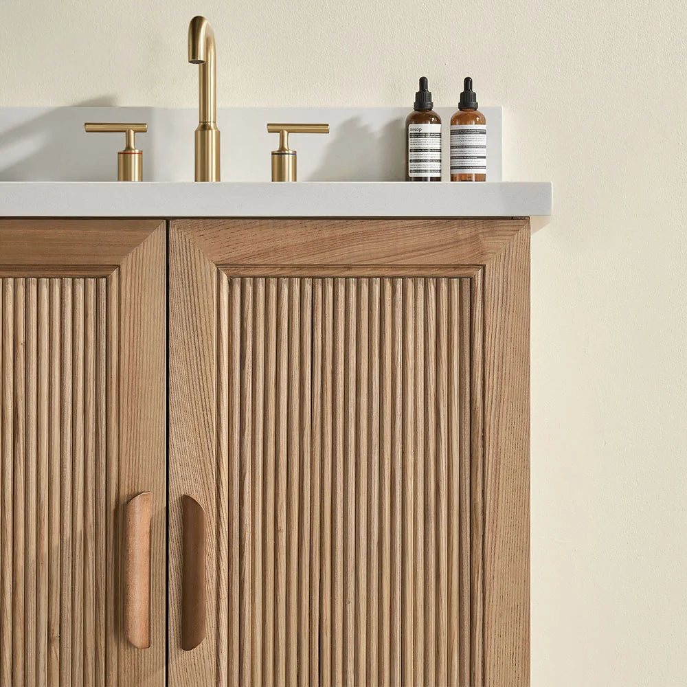 Fully Assembled 30 Inch Light Coffee Freestanding Bathroom Vanity with Single Sink