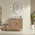 Fully Assembled 30 Inch Light Coffee Freestanding Bathroom Vanity with Single Sink