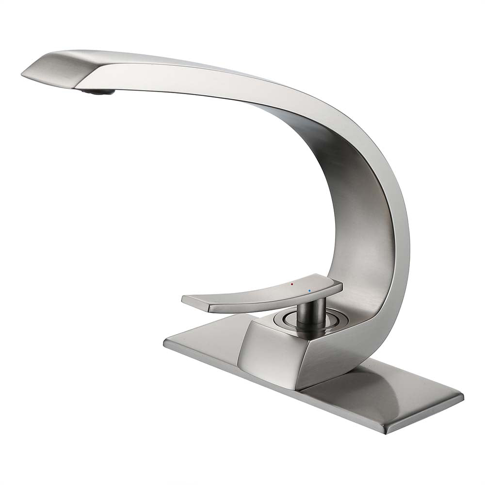Effortless Elegance: Single Hole Bathroom Sink Faucet with 6-inch Deck Plate