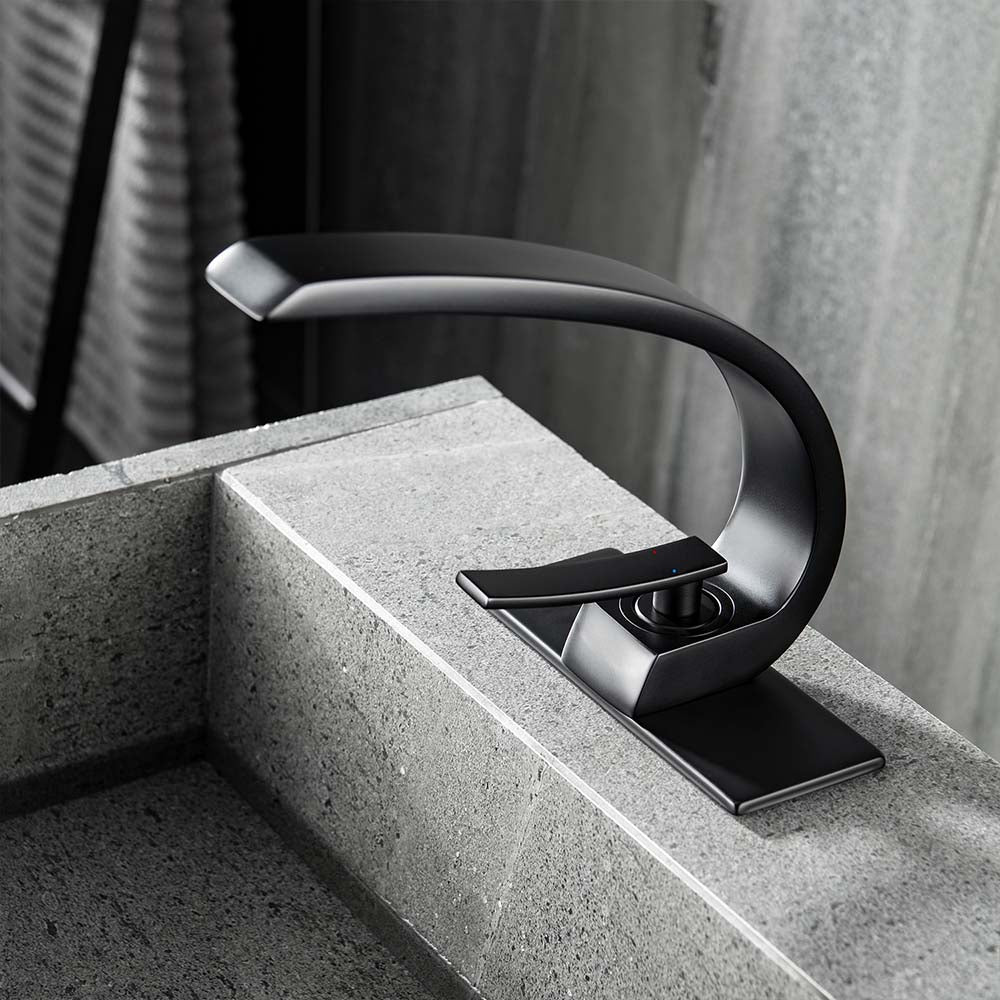 Effortless Elegance: Single Hole Bathroom Sink Faucet with 6-inch Deck Plate