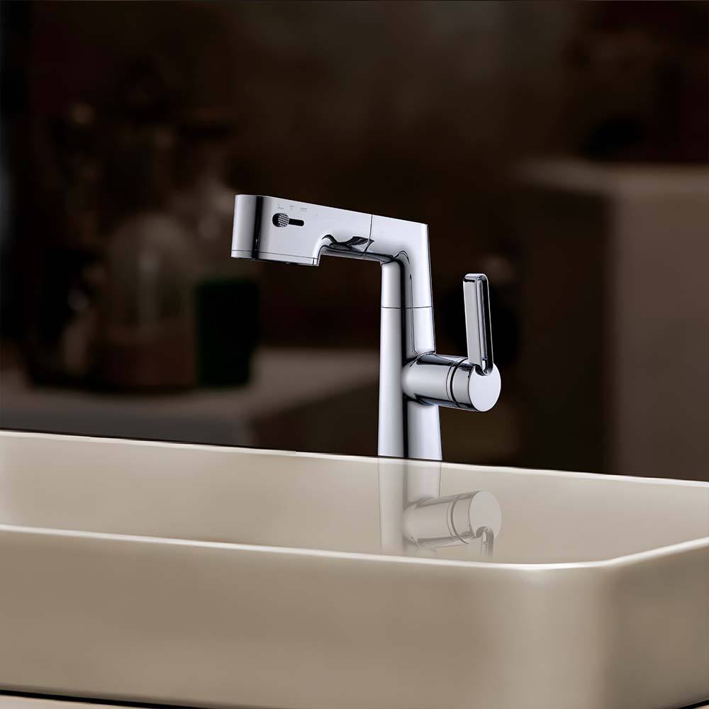 Contemporary Single-Hole Deck Mounted Faucet, Multi-Functional Faucet