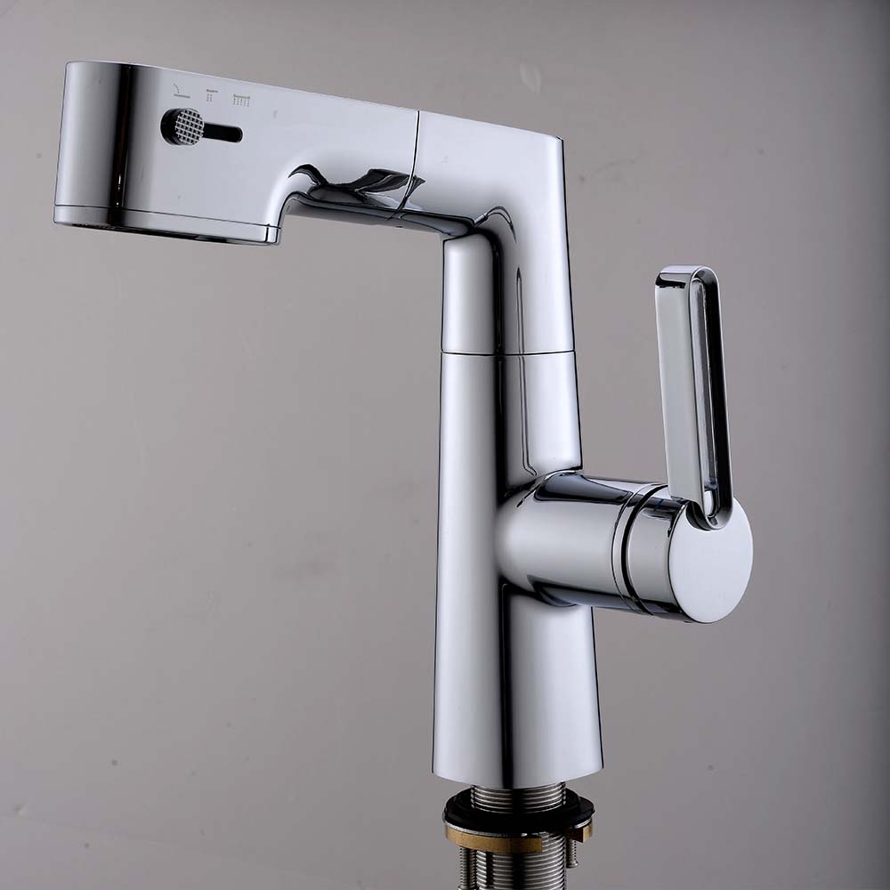 Contemporary Single-Hole Deck Mounted Faucet, Multi-Functional Faucet