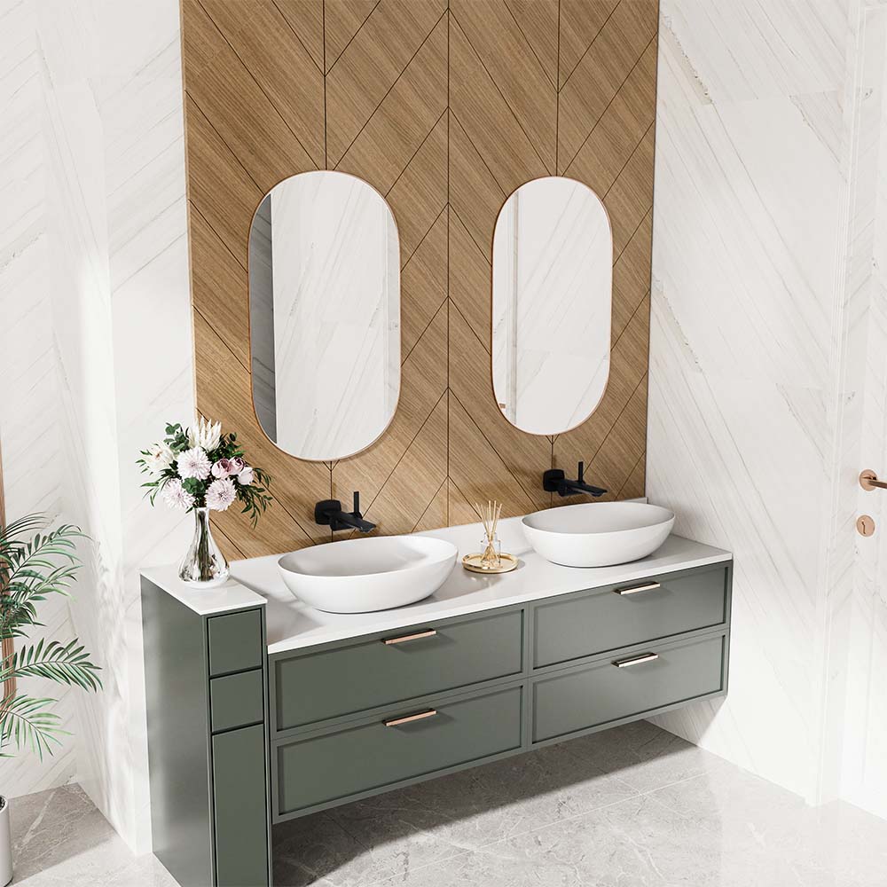Modern Wall Mounted Single Handle Sink Faucet With Black & Rose Golden
