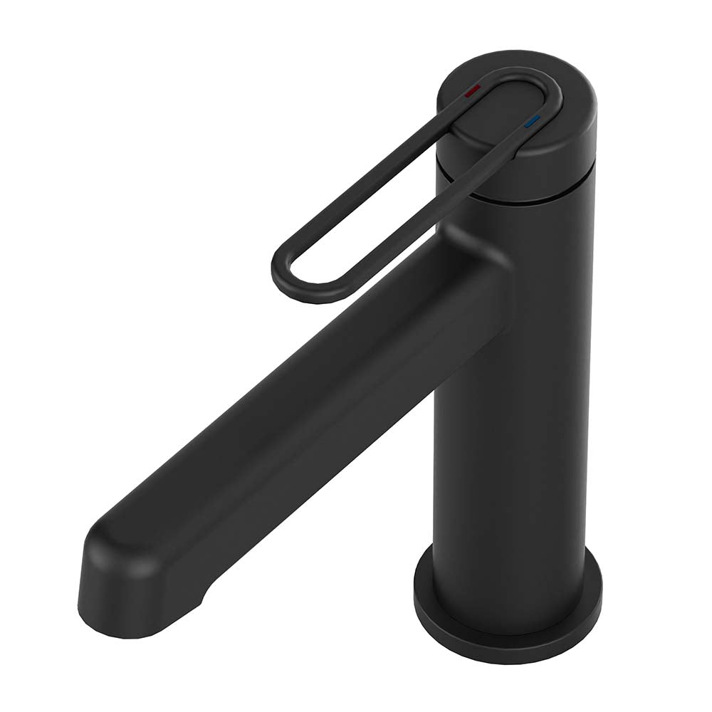 Modern Deck Mount Single Lever Handle Low Arc Bathroom Faucet