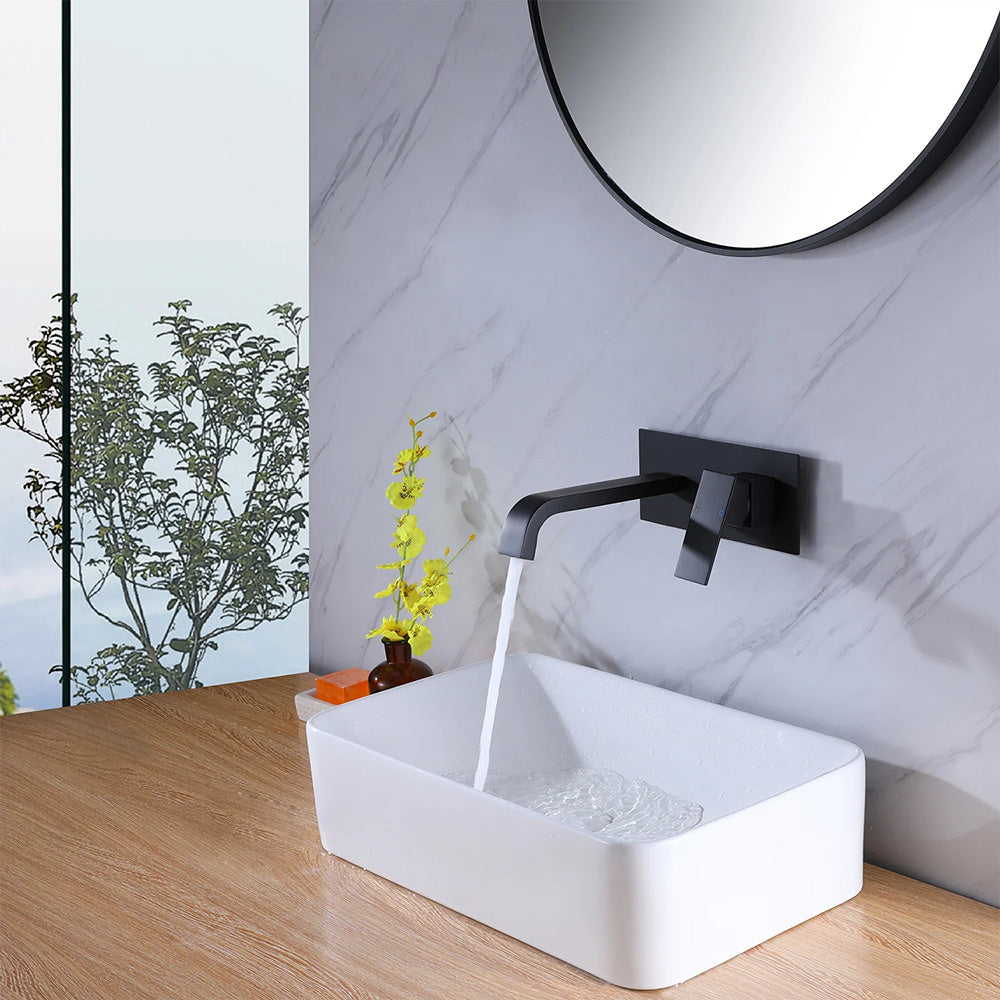 Sleek and Stylish: Single Handle Wall Mounted Bathroom Sink Faucet