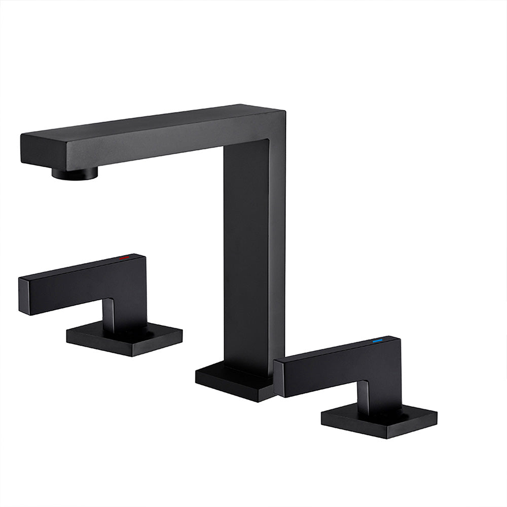 Widespread Dual Handle Deck Mount Bathroom Faucet