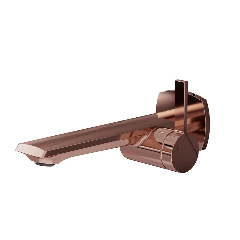 Modern Wall Mounted Single Handle Sink Faucet With Black & Rose Golden