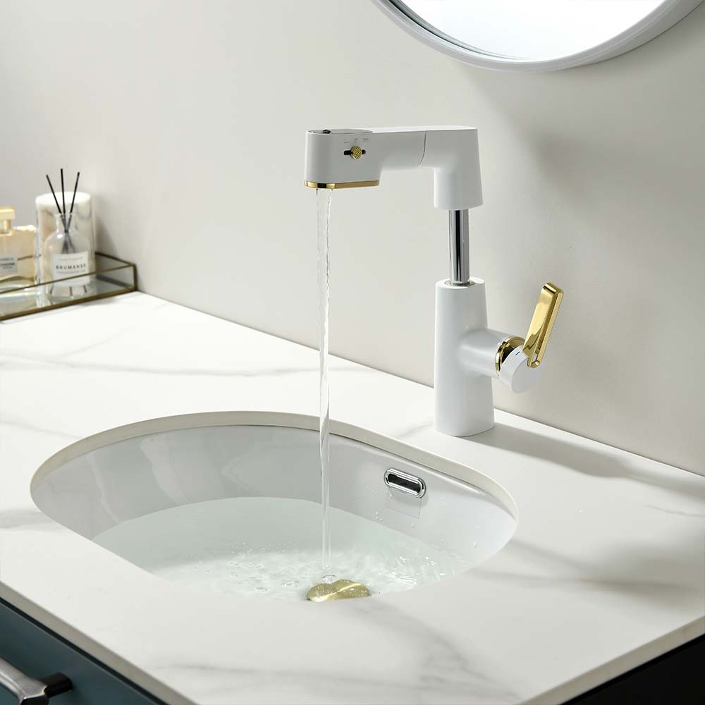 Contemporary Single-Hole Deck Mounted Faucet, Multi-Functional Faucet