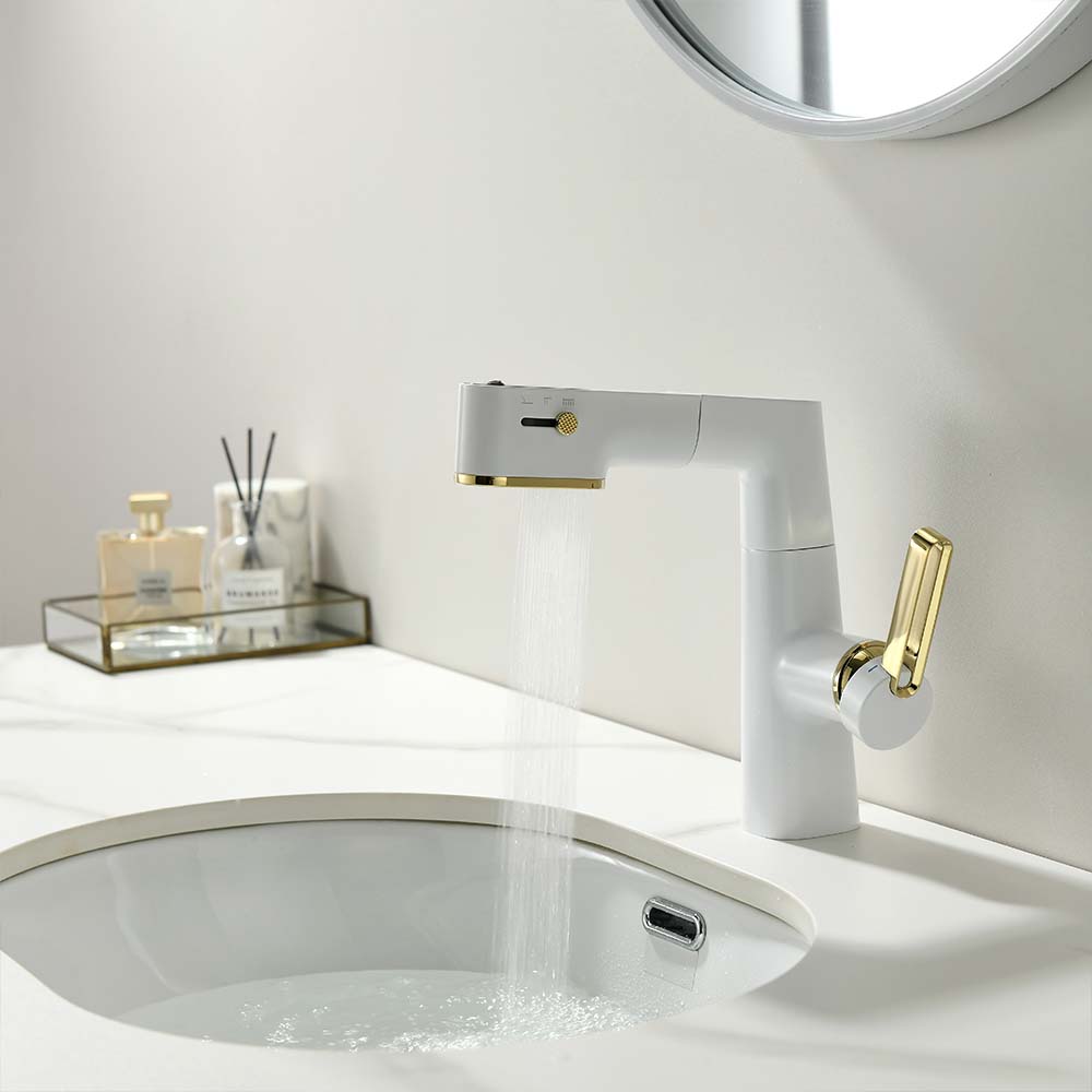 Contemporary Single-Hole Deck Mounted Faucet, Multi-Functional Faucet