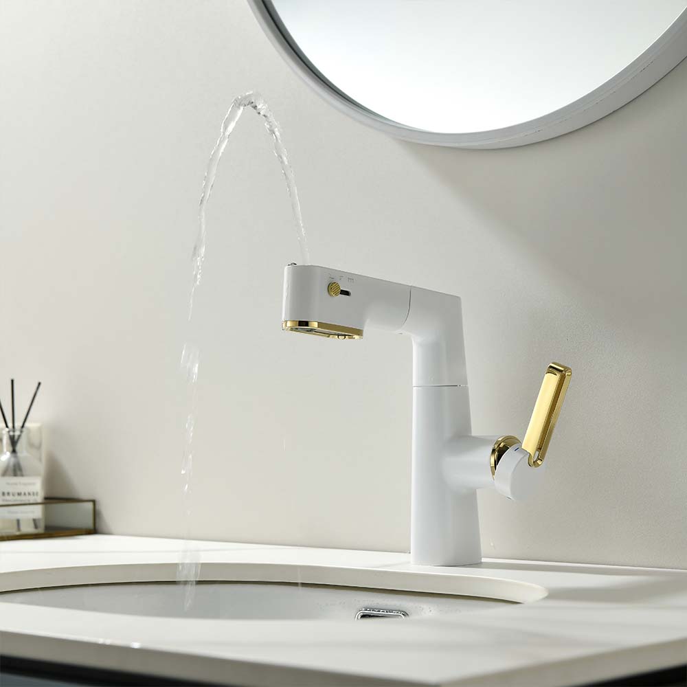 Contemporary Single-Hole Deck Mounted Faucet, Multi-Functional Faucet