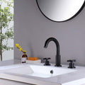 Dual Handle Matte Black Widespread Bathroom Faucet