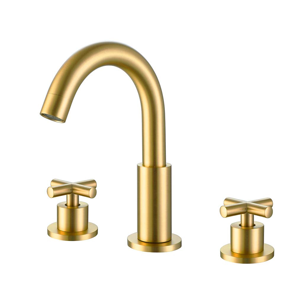 Dual Handle Matte Black Widespread Bathroom Faucet