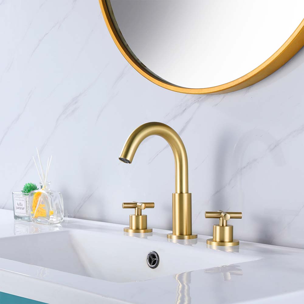 Dual Handle Matte Black Widespread Bathroom Faucet