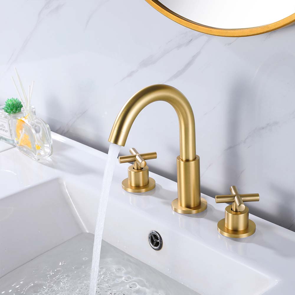 Dual Handle Matte Black Widespread Bathroom Faucet