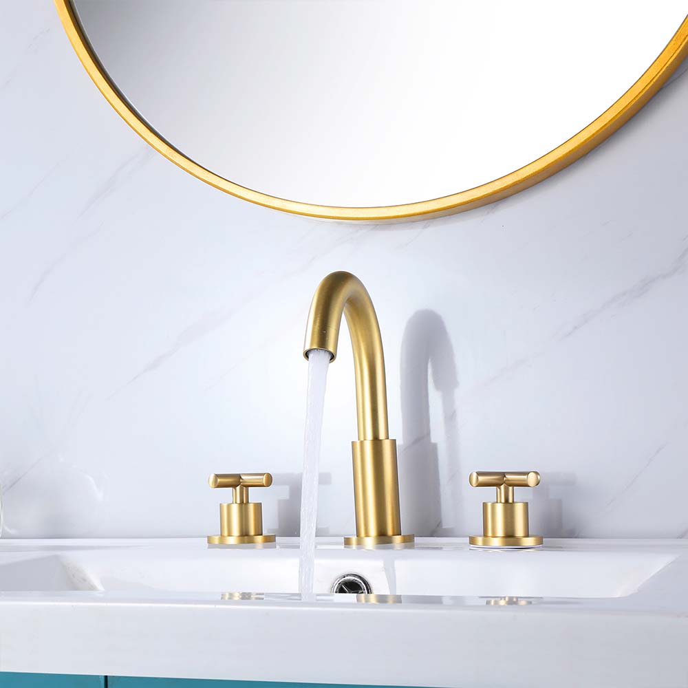 Dual Handle Matte Black Widespread Bathroom Faucet