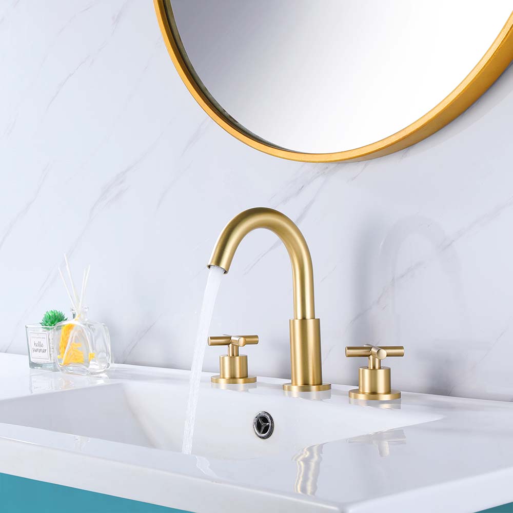 Dual Handle Matte Black Widespread Bathroom Faucet