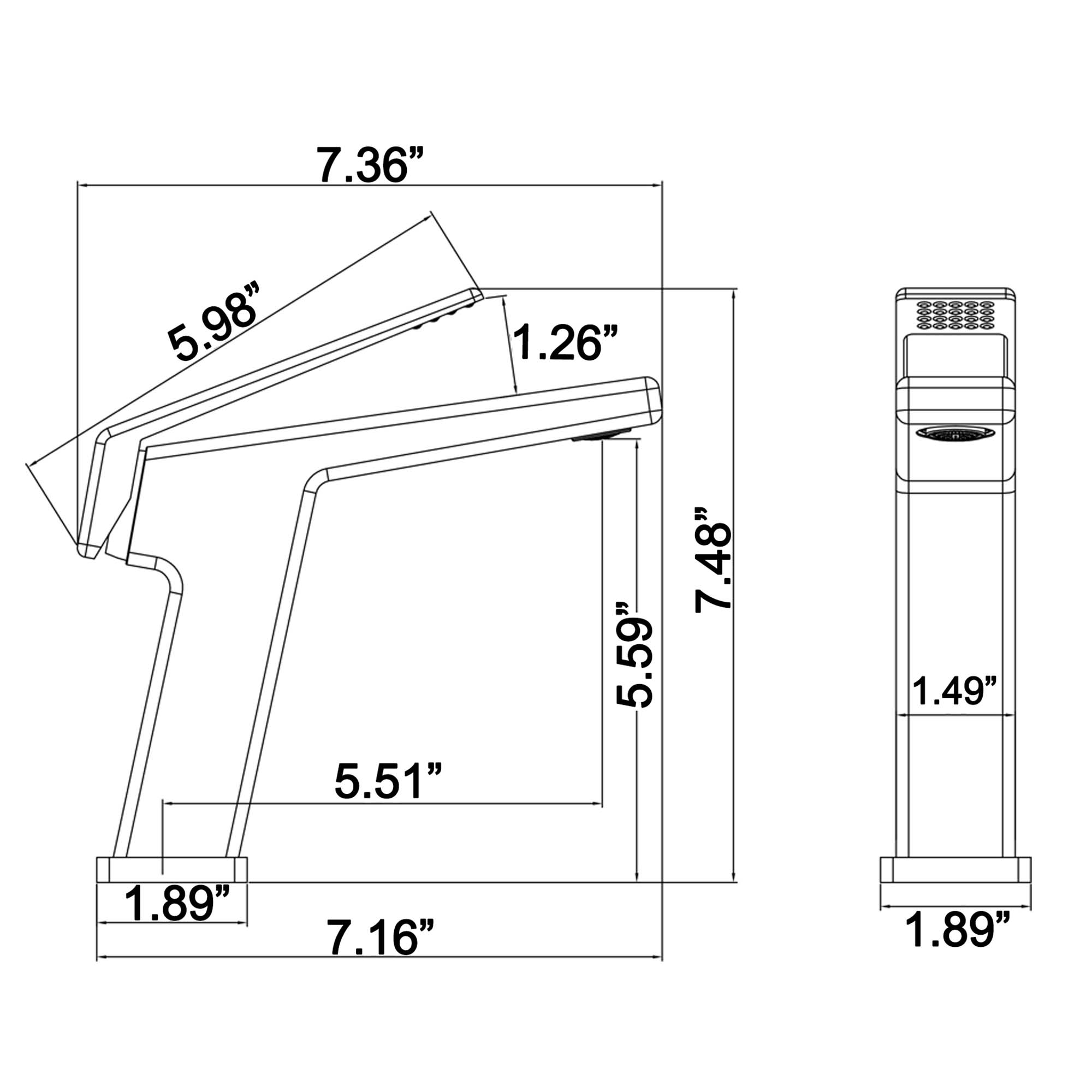 Deck Mounted Single Handle Bathroom Faucet, Single Hole