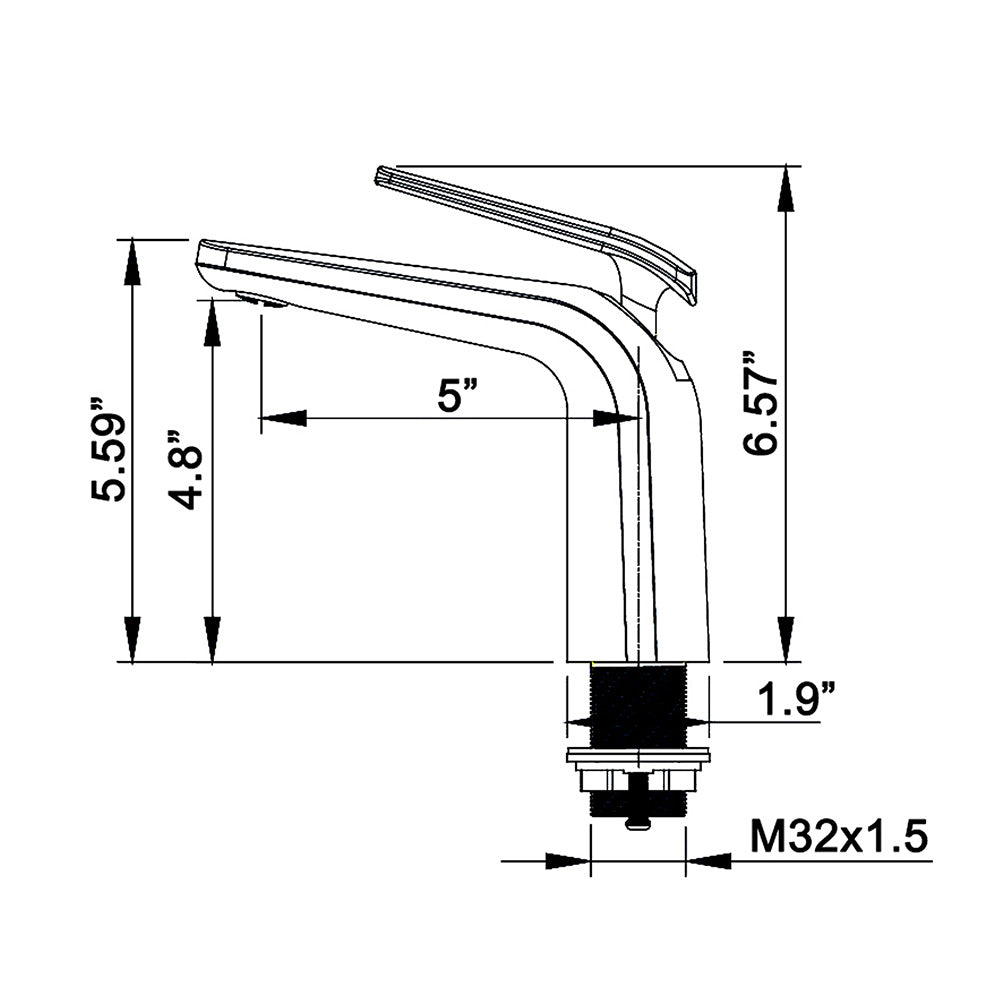 Deck Mounted Single Hole Bathroom Faucet Gold