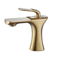 Deck Mounted Single Hole Bathroom Sink Faucet Black and Gold