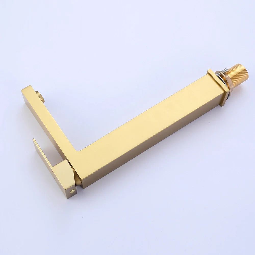 Modern Square Single-hole Single-handle Bathroom Basin Faucet with Cover