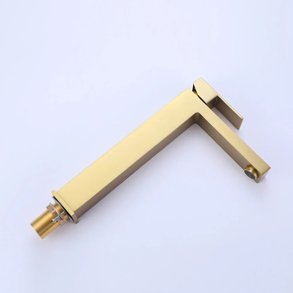 Modern Square Single-hole Single-handle Bathroom Basin Faucet with Cover