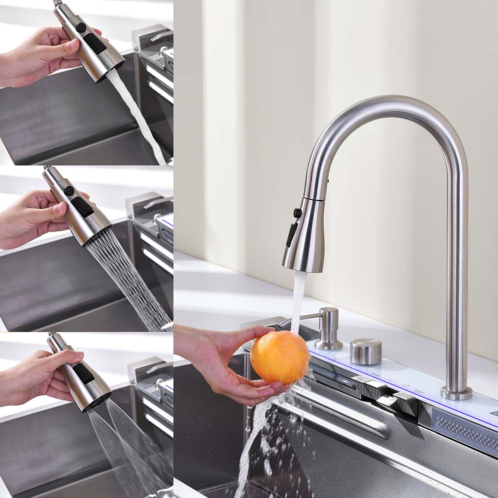 33 x 18 Inch Stainless Steel Smart kitchen Sink With Cup Cleaner