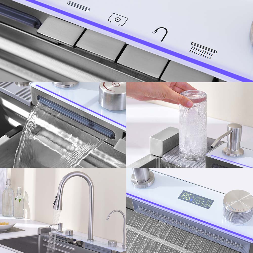 33 x 18 Inch Stainless Steel Smart kitchen Sink With Cup Cleaner