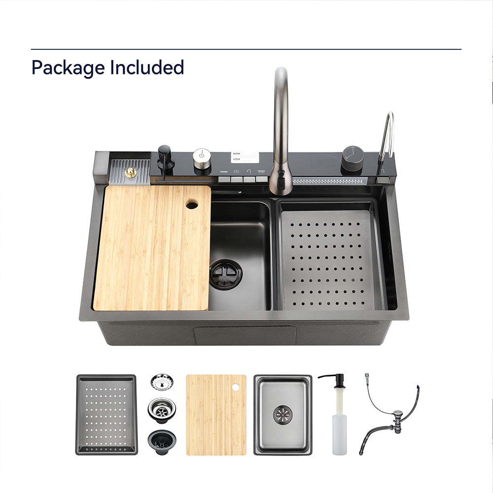 30 x 18 Inch Smart kitchen sink with Touch Control & Temperature Display